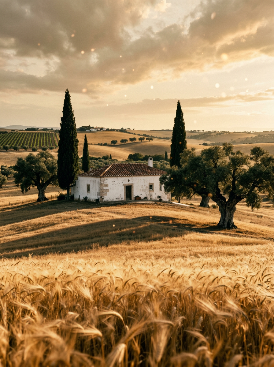 Modern farmhouse interior with view of meadow